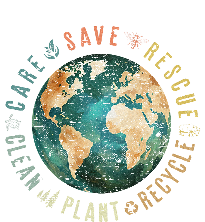 Vintage Save Bees Rescue Animals Recycle Plastic Earth Day Kids Long Sleeve Shirt