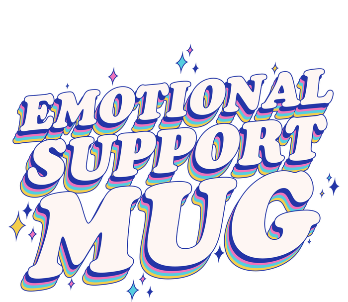 Funny Emotional Support Mug Blue Version Full-Length Apron With Pockets