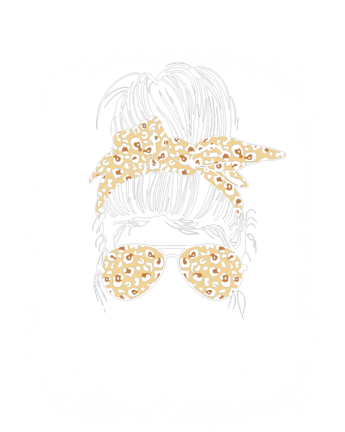 Bleached Leopard Messy Bun Oh Honey I Am That Mom Fumny Great Gift V-Neck T-Shirt