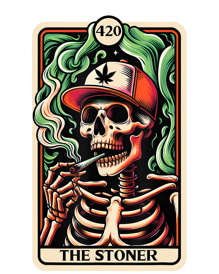 Tarot Card The Stoner Weed Lover Skeleton Cannabis 420 Wool Snapback Cap