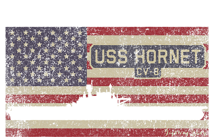 Uss Hornet Cv8 Ww2 Aircraft Carrier Usa American Flag Sweatshirt Cinch Pack Bag