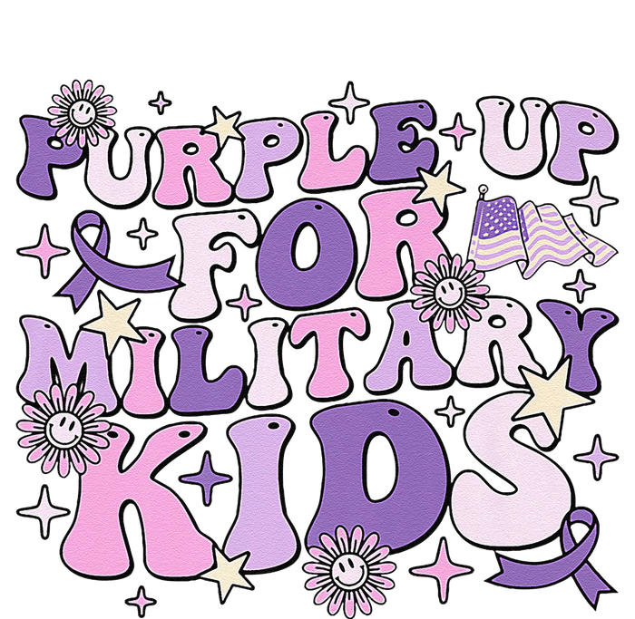 Purple Up For Military Child Cute Groovy Military Child Month Toddler Long Sleeve Shirt