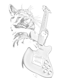 Rock Cat Playing Guitar Funny Guitar Cat Women's Pullover Hoodie