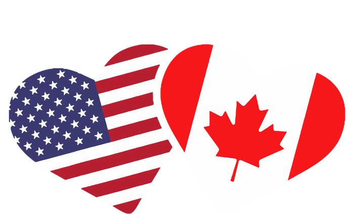 Canada Usa Flag Heart Canadian Americans Love Cute T-Shirt