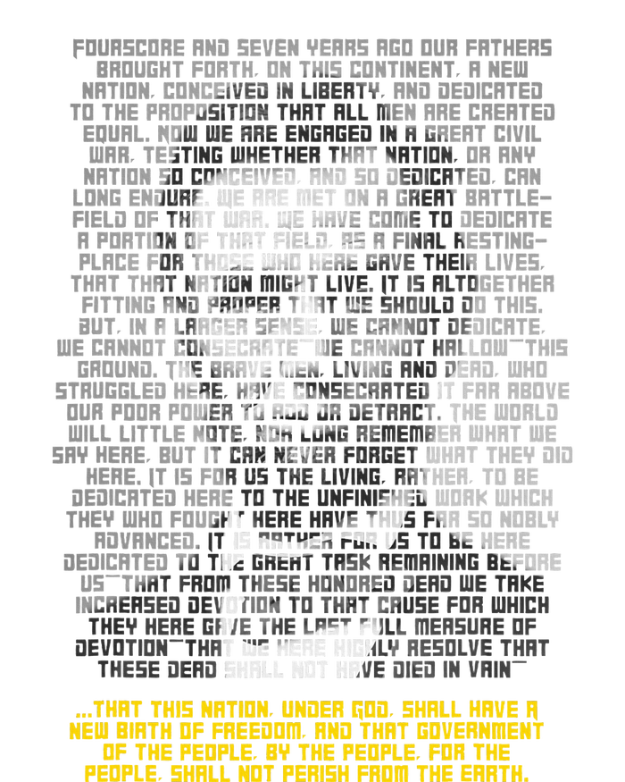 Abraham Lincoln Portrait Gettysburg Address T-Shirt