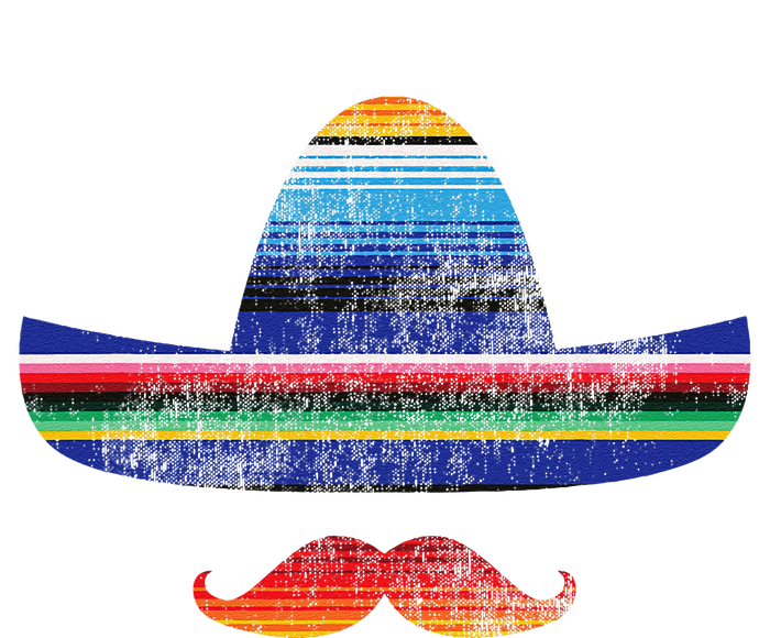 Cinco De Mayo Serape Blanket Inspired Sombrero Mustache T-Shirt