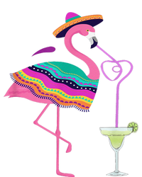 Flamingo Drinking Margarita Mexican Poncho Cinco De Mayo T-Shirt