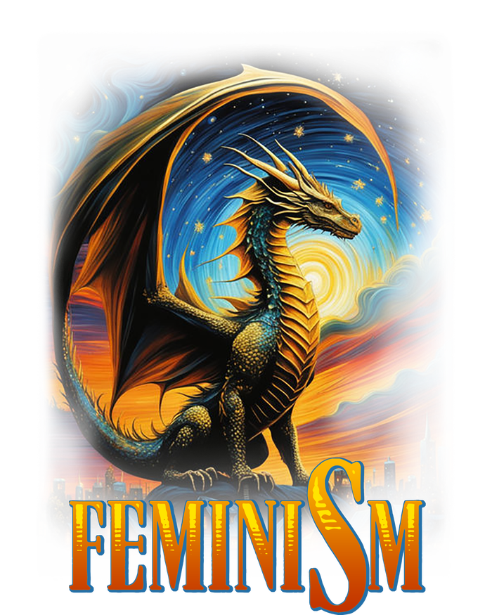 Feminism Dragon Fantasy Womens Funnel Neck Pullover Hood