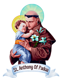 St Anthony Of Padua Holding Jesus Catholic Saint St Anthony Grommeted Golf Towel