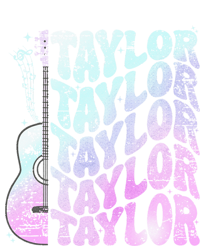 Girl Retro Taylor First Name Personalized Groovy 80S Pink T-Shirt