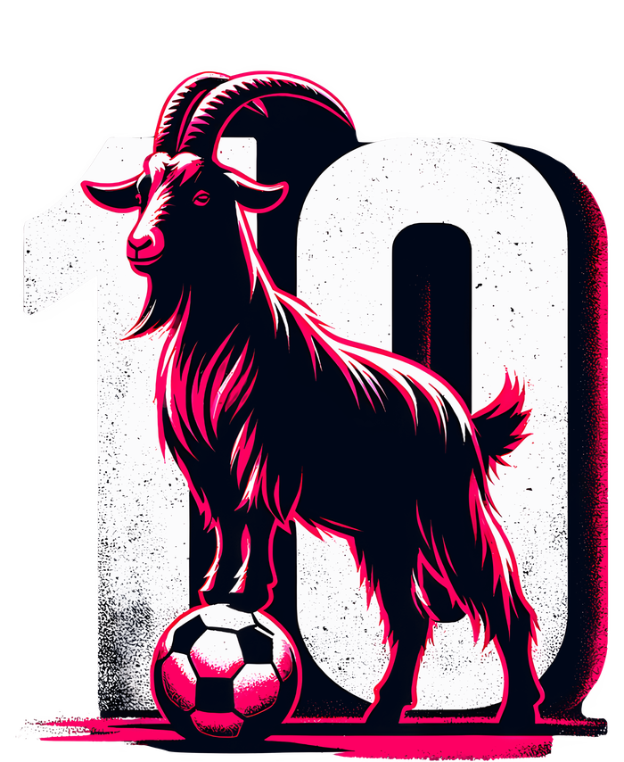 Goat 10 Funny Soccer Day Lover 2024 Dry Zone Grid Polo