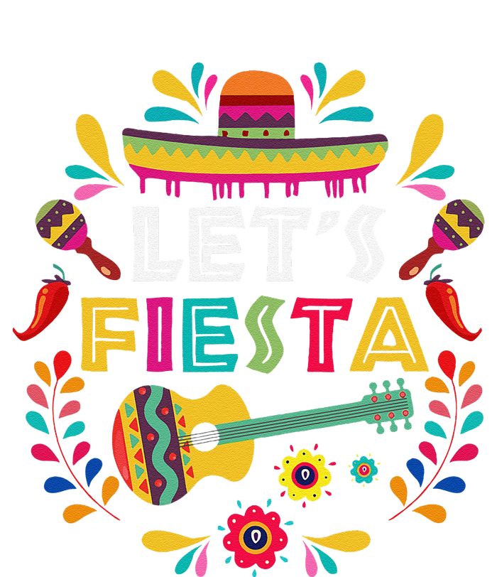 Lets Mexican Fiesta Cinco De Mayo Party Colourful Guitar Fun T-Shirt