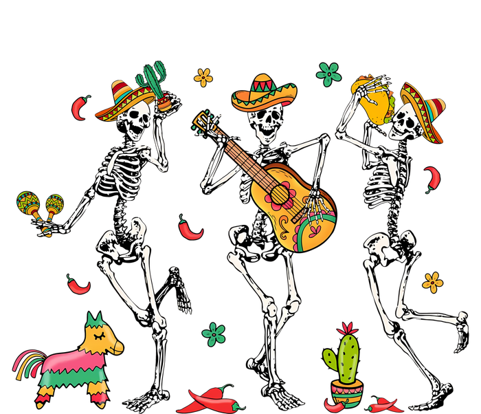 Skeleton Dabbing Cinco De Mayo Party Women's Knotted Racerback Tank