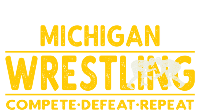 Michigan Wrestling Compete Defeat Repeat Gift Kids Long Sleeve Shirt