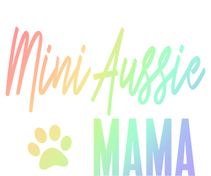 Mini Aussie Mama Rainbow Paw Print Australian Shepherd Mom Cool Gift Full-Length Apron With Pockets