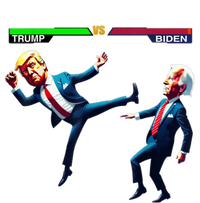 Trump Wins Trump Vs Biden Elections Funny Debate 2024 Large Microfiber Waffle Golf Towel