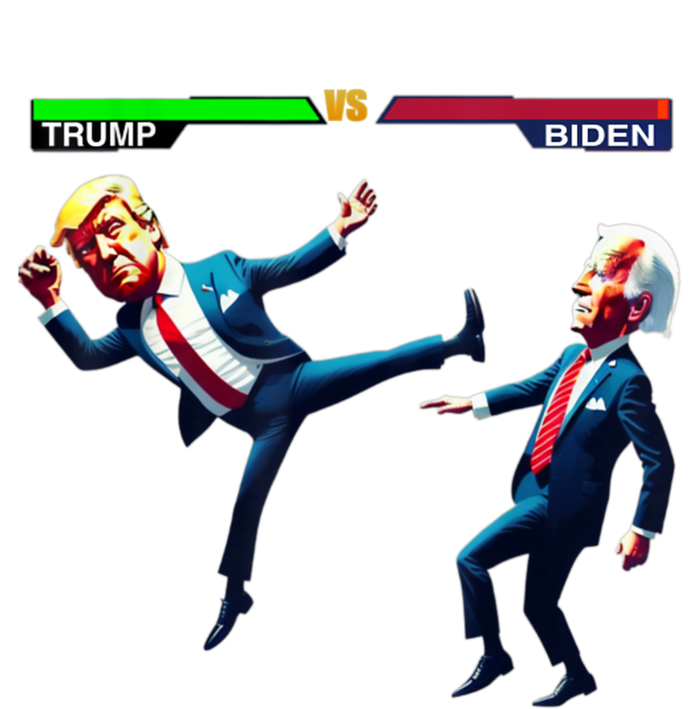 Trump Wins Trump Vs Biden Elections Funny Debate 2024 Large Microfiber Waffle Golf Towel