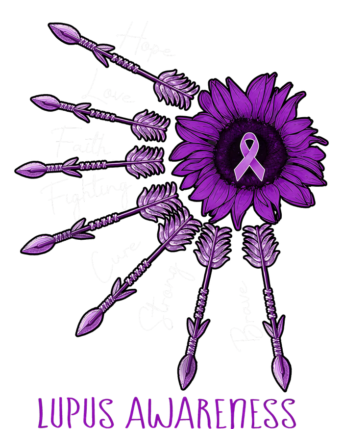 Sunflower Purple Ribbon Lupus Awareness Kids Hoodie