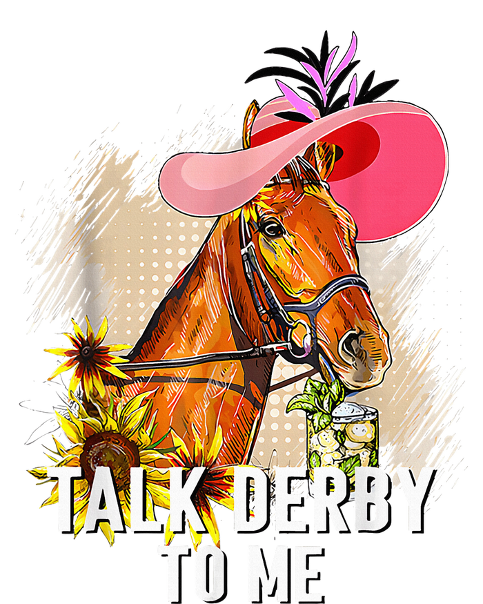 Funny Talk Derby To Me Horse Racing Women's Knotted Racerback Tank