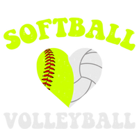 Funny Softball Volleyball Heart Groovy Softball Lover Cool Gift Women's Tri-Blend 3/4-Sleeve Raglan Shirt