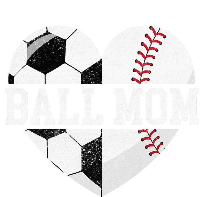 Ball Mom Heart Baseball Soccer Mom Women's Crop Top Tee