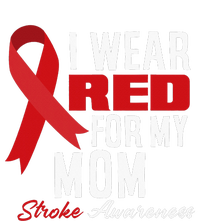 I Wear Red For My Mom Stroke Warrior Mom Stroke Awareness Kids Long Sleeve Shirt