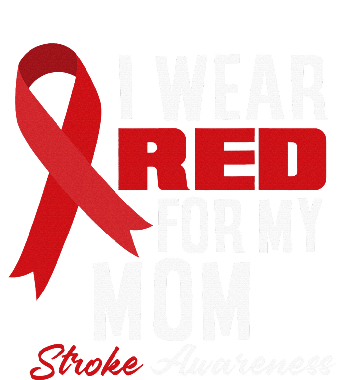 I Wear Red For My Mom Stroke Warrior Mom Stroke Awareness Kids Long Sleeve Shirt