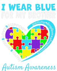 I Wear Blue For My Brother Autism Awareness Day Mom Dad Women's Tri-Blend 3/4-Sleeve Raglan Shirt