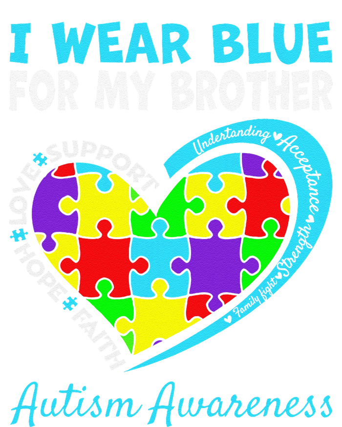 I Wear Blue For My Brother Autism Awareness Day Mom Dad Women's Tri-Blend 3/4-Sleeve Raglan Shirt