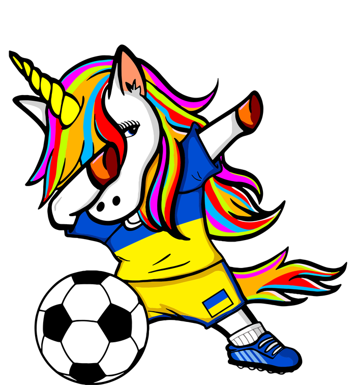 Dabbing Unicorn Ukraine Football Ukrainian Flag Soccer Large Microfiber Waffle Golf Towel