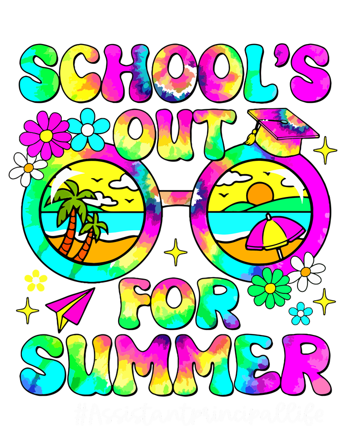 Schools Out For Summer Assistant Principal Life Tie Dye Kids Long Sleeve Shirt