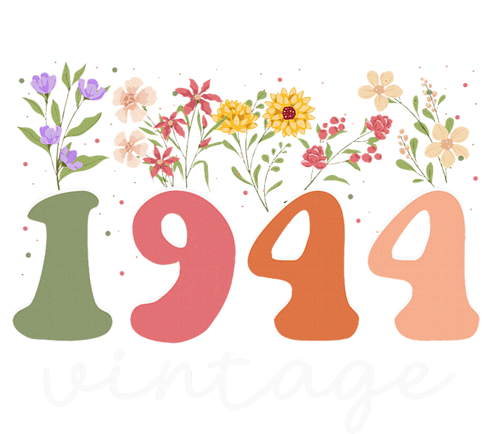 Vintage 1944 Flower 80th Birthday 80 Years Old T-Shirt