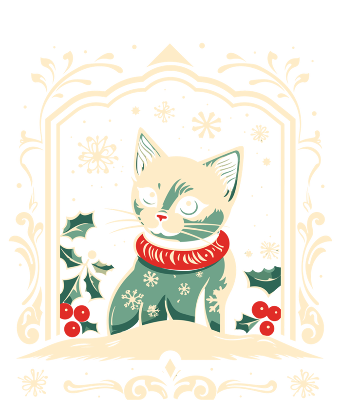 Cat Mom Cat Lover Winter Christmas Kitten Art Cute Gift T-Shirt