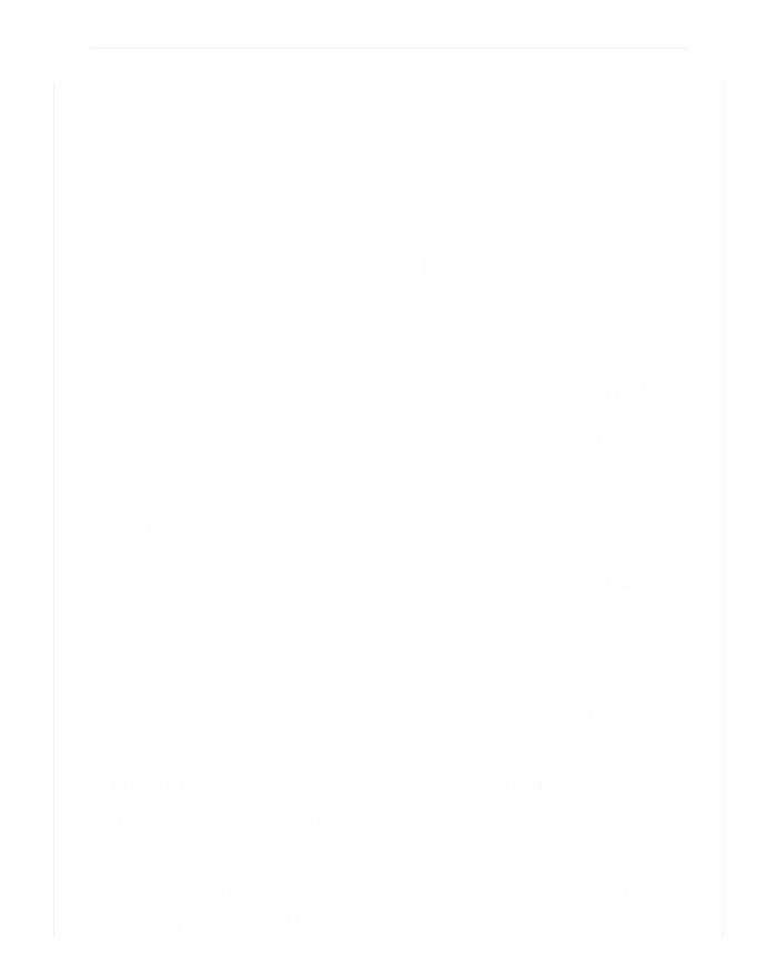 Deadlifter Nutrition Facts Graphic Sarcastic Great Gift Striped Beanie with Solid Band