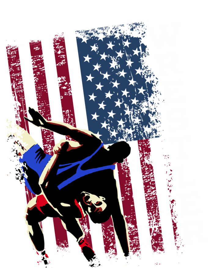 Distressed Look Wrestling Gift American Flag Gift T-Shirt