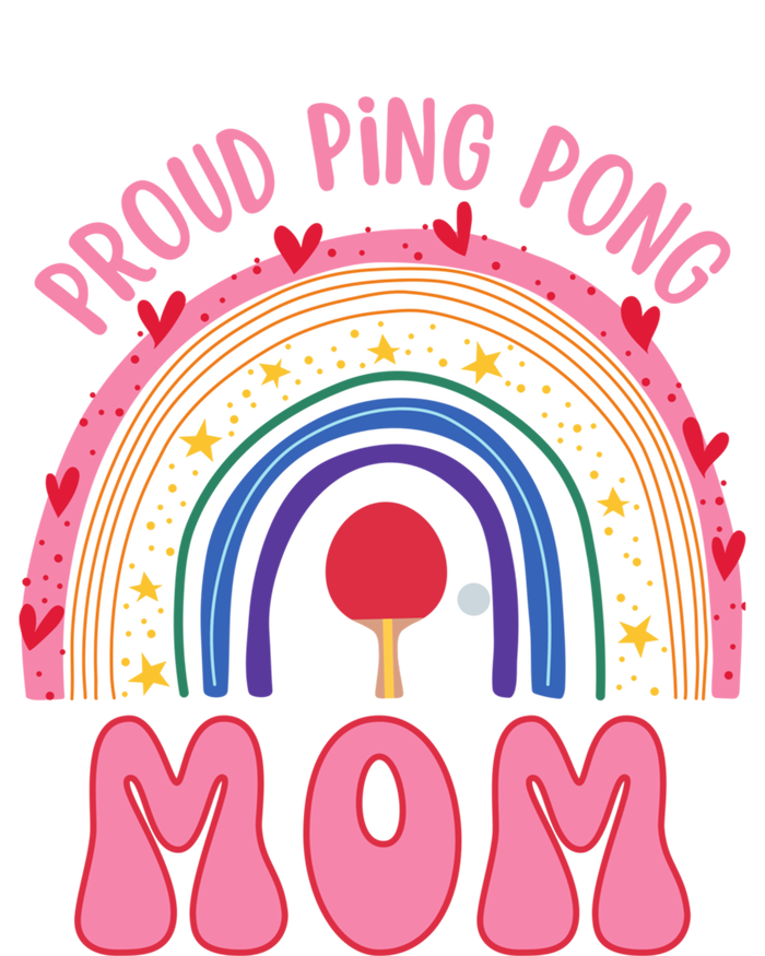 Funny Ping Pong Table Tennis Proud Ping Pong Mom Rainbow Gift Women's Tri-Blend 3/4-Sleeve Raglan Shirt