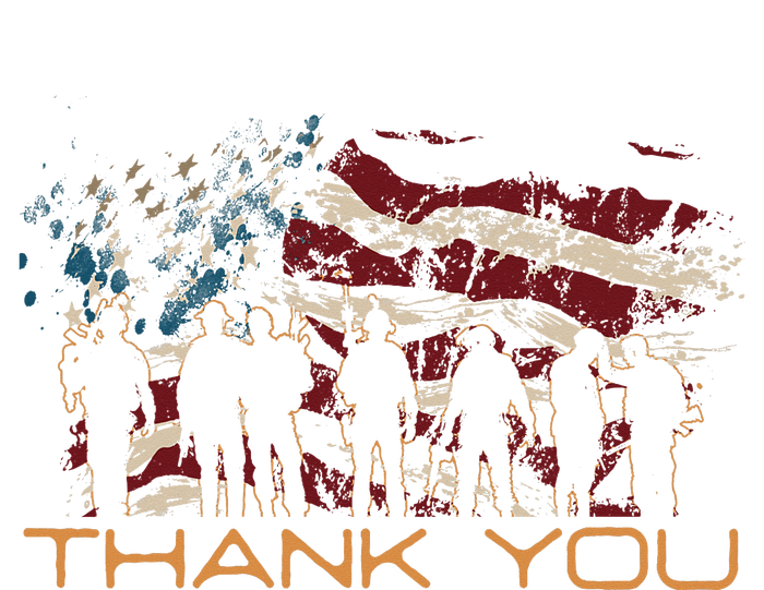 American Flag Thank You Veterans Patriotic Us T-Shirt