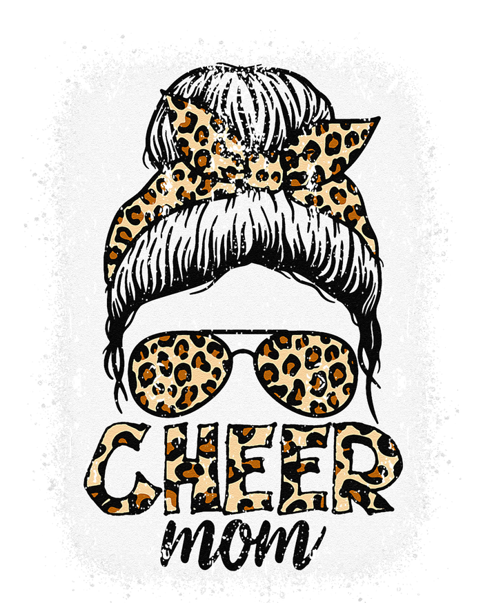 Messy Bun Cheer Mom Leopard Cheerleader Women Mothers Day Sweatshirt