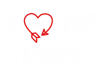 I Love Hot Moms Gift I Heart Moms My Mom Is My Valentine Gift Women's Long Sleeve Flannel Pajama Set 