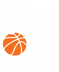 My Heart Is On That Court Mom Basketball Cute Funny Meaningful Gift Full-Length Apron With Pockets