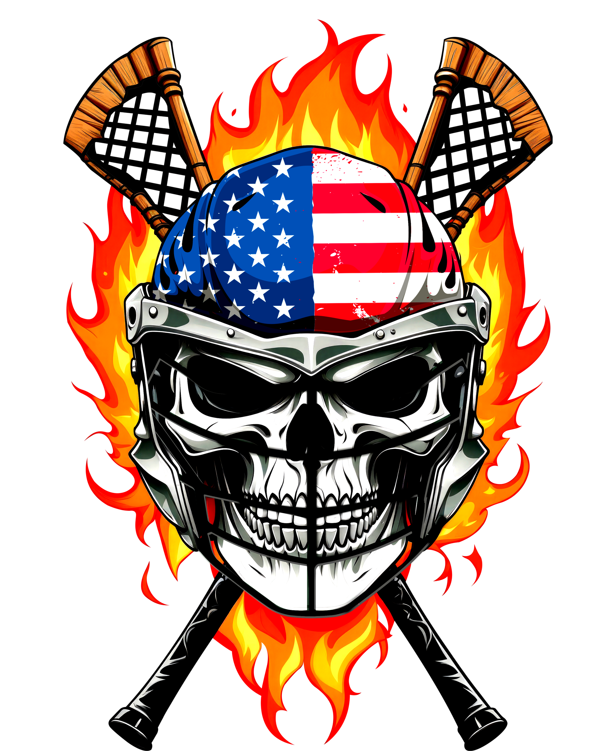 Patriotic Lacrosse Skull Coffee Mug