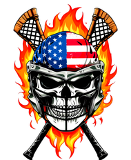 Patriotic Lacrosse Skull Wool Snapback Cap