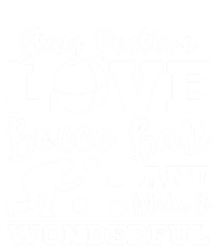 Stay Postive Love Bocce Ball Gift Stripe Pom Pom Beanie