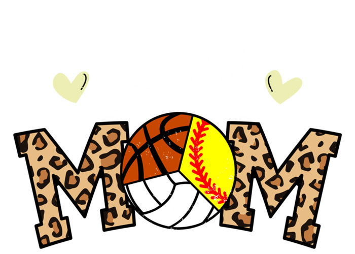 Ball Mom Leopard Softball Volleyball Basketball Player Mom Cool Gift T-Shirt