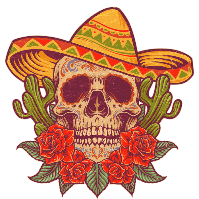 Vintage Cinco De Mayo Sombrero Skull T-Shirt