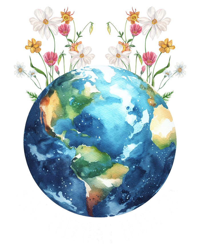 Make Everyday Earth Day Floral Globe Awareness T-Shirt