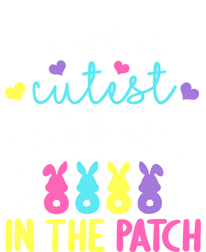 I Teach The Cutest Bunnies In The Patch Easter Teacher Cute Women's Tri-Blend 3/4-Sleeve Raglan Shirt