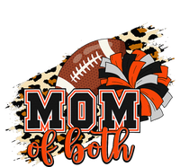 Mom Of Both Football Cheer Orange Black Pom Striped Beanie with Solid Band