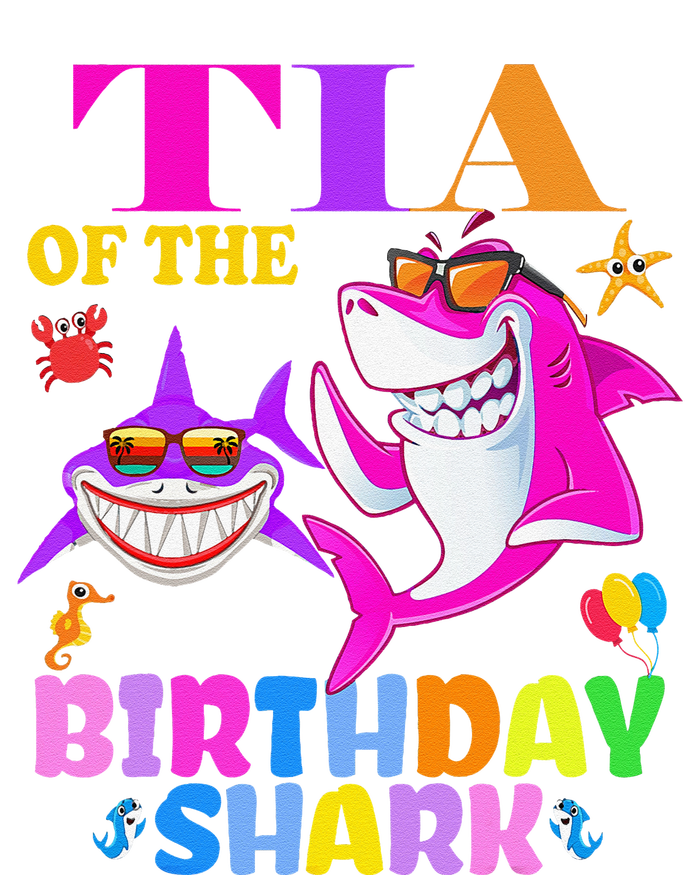 Tia Of The Birthday Shark Tia Shark MotherS Day Mom Shark Womens Funnel Neck Pullover Hood