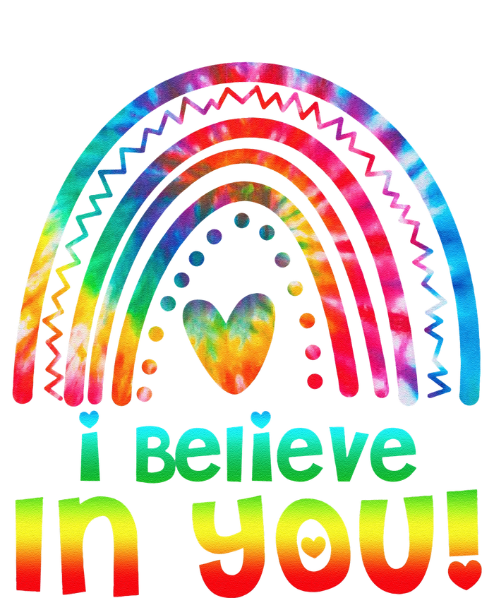 Tie Dye I Believe In You Teacher Rainbow Testing Day Platinum Collection Golf Towel